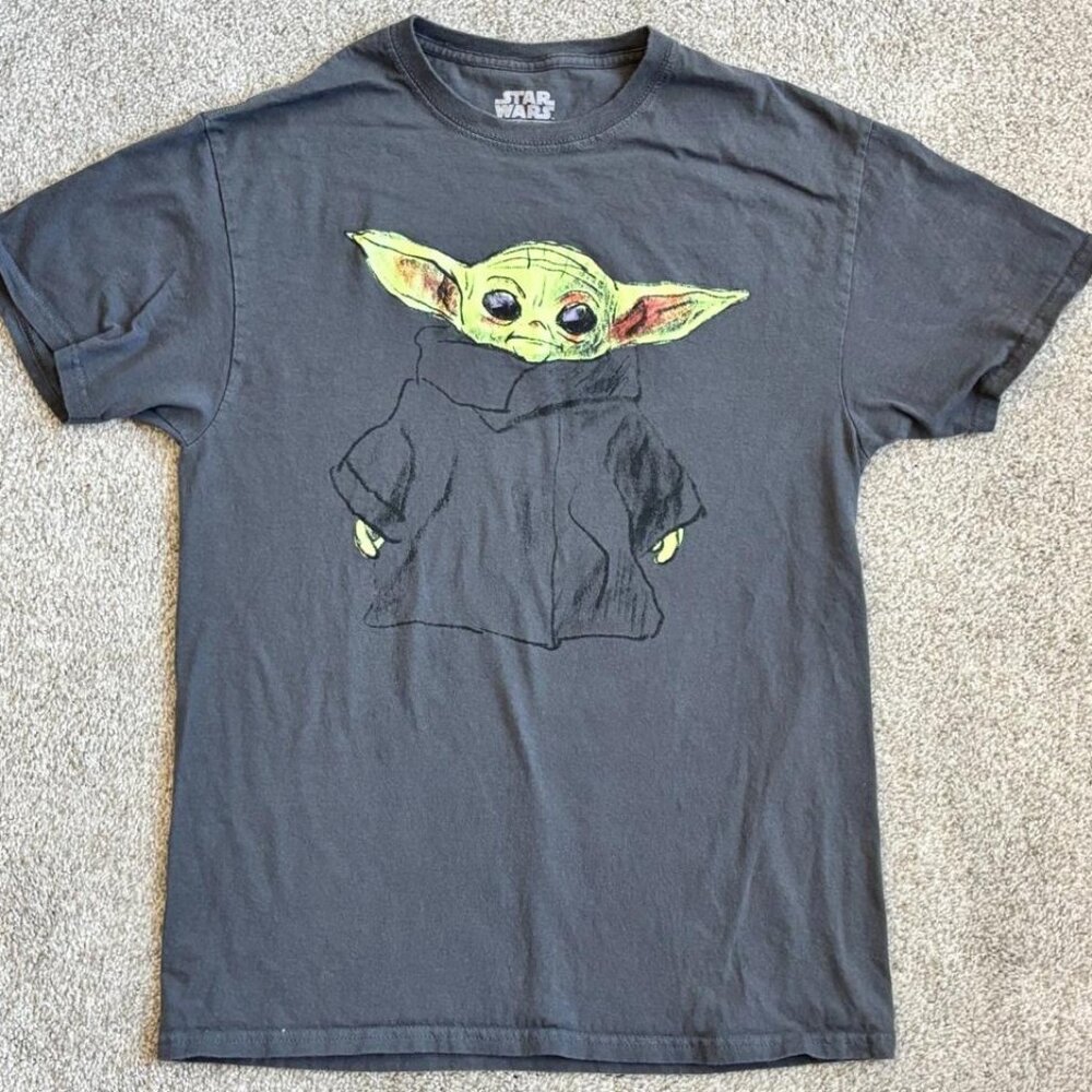 Star Wars Grogu Shirt Gray Size Medium 38 40